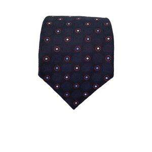 PROFUOMO ORIGINALE Blue Geometric Silk Tie Italy 59”/ 3".1/2 EX COND